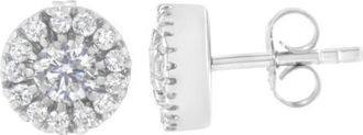 House of Brilliance 14k White Gold 1 cttw Diamond Halo Stud Earrings at Nordstrom