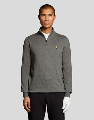 Lyle & Scott Lyle And Scott Mens Performance 1/4 Zip Jumper - Grey - Size: 34