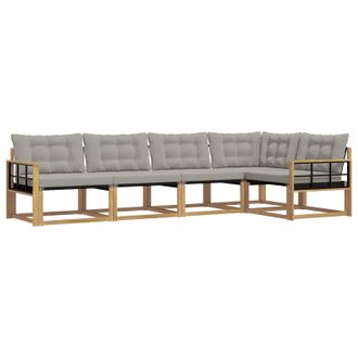 vidaXL Conjunto De Sof&aacute;s De Exterior 5 Pcs Blanco Y Gris Claro Vidaxl