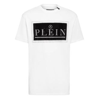 Philipp Plein Tops, Heren, Wit, 4Xl, Katoen, T-shirt met ronde hals