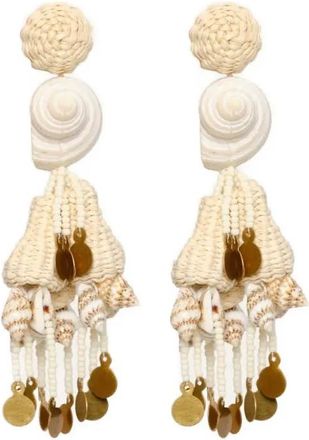 Johanna Ortiz Serenade In Swim shell-detail drop earrings - Gold