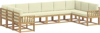 vidaXL Conjunto De Sof&aacute;s De Exterior 10 Uds. Blanco Y Crema Vidaxl