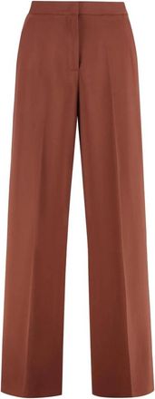 Pinko Wide Leg Tailored Pants - Dames - Wijde Broeken - Bruin - S - Leer - Broeken