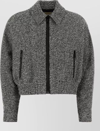 Michael Kors two-tone tweed bomber jacket