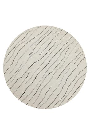Wecon Home Alfombra redonda de pura lana tejida a mano crema 180 cm