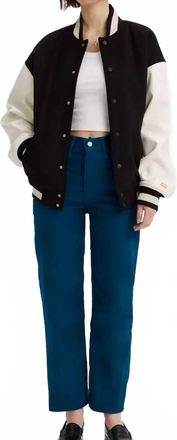 Levi's Womens Premium Corduroy Ribcage Ankle Pants In Blue