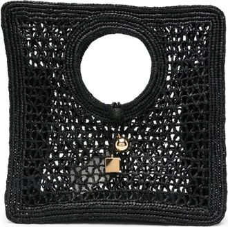 Jacquemus Handbags, female, Black, Size: ONE SIZE Raffia Top-handle Handbag
