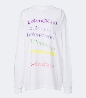 Balenciaga T-shirt in jersey di cotone con logo