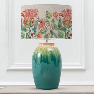Voyage Maison Eucalypt Table Lamp With Enchanting Thistle Eva Lampshade in Blue