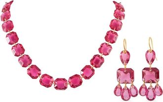 Baccarat Set orecchini e collana in oro giallo 18 carati con cristalli