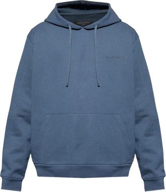 AllSaints Felpa con cappuccio e logo - Blu