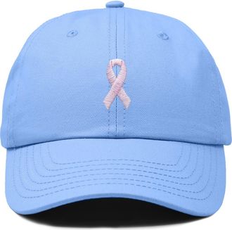 Dalix Pink Ribbon Dad Cap in Light Blue at Nordstrom