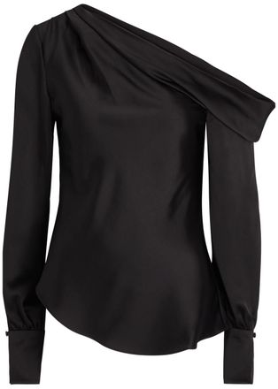 SIMKHAI Alice Draped Satin top - Black - S (UK8-10 / S)