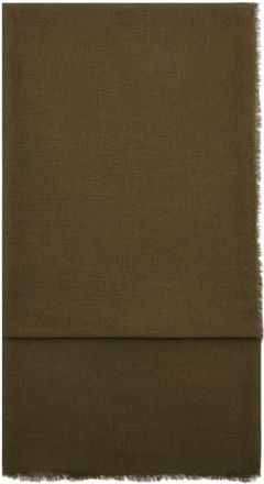 Mango Frayed Edge Scarf in Khaki Green at Nordstrom