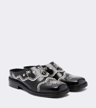 Simone Rocha Embroidered leather mules