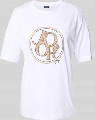 Joop T-Shirt mit Strasssteinbesatz Modell Tashi in Weiss, Größe 34