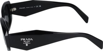 Prada Womens 0pr Rectangular Acetate Sunglasses Black
