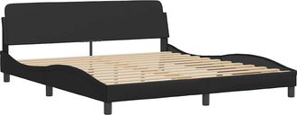 vidaXL Vidaxl - Estructura De Cama Sin Colch&oacute;n Cuero Sint&eacute;tico Negro 180x200 Cm