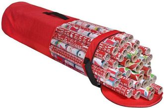 OEM Bolsa Cil&iacute;ndrica Para Guardar Papel De Regalo Navide&ntilde;o Con Ventana Transparente (23 Cm De Di&aacute;metro X 101,5 Cm De Alto) - Rojo Rosa