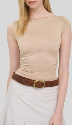 Blu Pepper Boat Neck Top in Tan at Nordstrom Rack, Size Medium