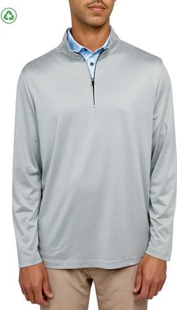 ConStruct Regular Fit Melange Recycled Performance Quarter Zip in Black/taupe at Nordstrom, Size Xxx-Large