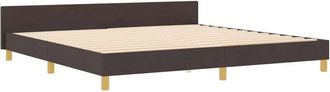vidaXL Estructura De Cama Con Cabecera Marr&oacute;n Oscuro 200 X 200 Cm Tela Vidaxl