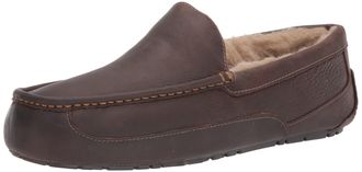 UGG Mens Leather Ascot Slipper, Tan Leather, 9
