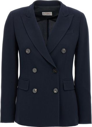 Alberto Biani Dark Blue Double-breasted Blazer