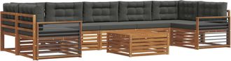 vidaXL Conjunto De Sof&aacute;s De Exterior 8 Uds. Natural Y Antracita Vidaxl