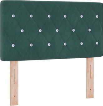 vidaXL Cabecero Led Argyle Con Cabecera Verde Oscuro 80 Cm Terciopelo Vidaxl