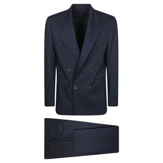 Mars&eacute;m Abito DP 4 Bottoni Rever Specchio Pantalone New Slim - Heren - Business pakken - Blauw - M - Leer - Kostuums