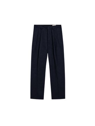 Pence Santos Midnight Blue Wool Flannel Chinos