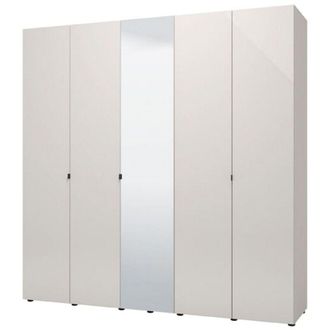 Dmora Guardaroba Grande Quarrata, Armadio Camera da Letto Appendiabiti, 8 Ripiani, 12 Vani, 224x226.5h cm Bianco Crema