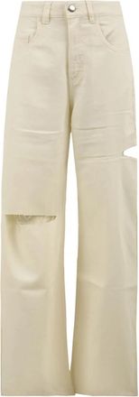 Icon Denim Los Angeles Poppy Wide Leg Jeans - Dames - Loose Fit Jeans - Wit - W25 - Katoen - Jeans