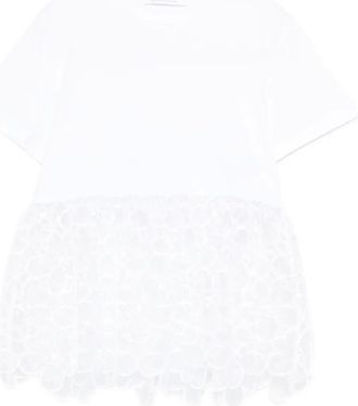 Cecilie Bahnsen T-shirt con orlo in pizzo - Bianco