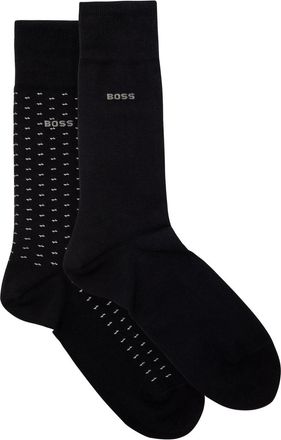 BOSS Boss Patterned Cotton-blend Socks - set of two - Black - XS