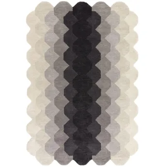 Novatrend Alfombra moderna de lana tuftada a mano Negro 160x230 cm