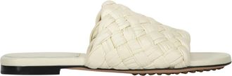 Bottega Veneta Geweven leren muiltjes - Dames - Sandalen - Wit - 38 1/2 EU - Leer - Schoenen