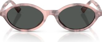 Jimmy Choo London 51mm Oval Sunglasses in Rose Havana /Dark Grey at Nordstrom