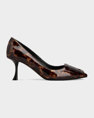 Roger Vivier Viv & apos; in the City 65mm Printed Patent Leather Pumps