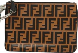 Fendi Pre-owned Clutches, female, Multicolor, Size: ONE SIZE Pre-owned Zucca Canvas Pouch