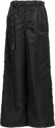 sacai Black Nylon twill pants