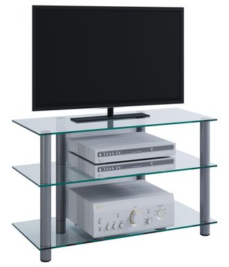 VCM Muebles Tv Vcm Lowboard Enrutamiento De Cable Dimensiones Al. 45 X An. 59 X T. 48 Cm Muebles Fernseh - Sindas (vidrio Transparente)