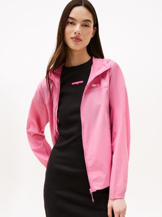 Tommy Jeans Windbreaker TOMMY JEANS TJW OUTDOOR SHELL JACKET, Damen, Gr. XL (42), rosa (carnival pink), Web, Obermaterial: 100% Polyamid, unifarben, Basic h&uuml;ftlan