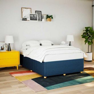 vidaXL Cama Sin Colch&oacute;n Tela Azul 140x190 Cm Vidaxl