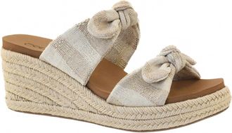 Corkys Footwear Womens Tie The Knot Wedge Sandal In Tan Stripe