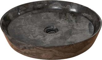 Wanda Collection Lavabo encimera de m&aacute;rmol para cuarto de ba&ntilde;o 45 negro