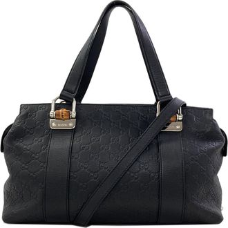 Gucci Black Leather Tote Bag (Pre-Owned)