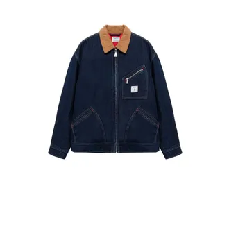 Roy Rogers Denim Jackets, male, Blue, Size: XL Denim Jacket with Corduroy Collar