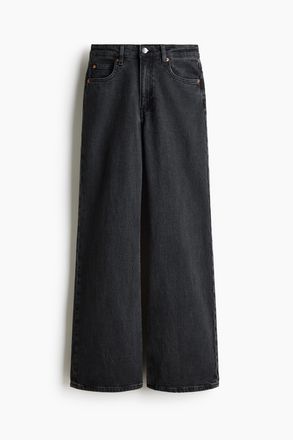 H&M Wide High Waist Jeans - Dunkles Denimgrau